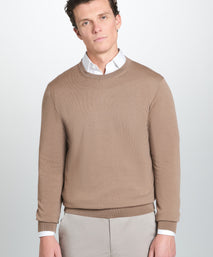 Camel Merino Wool Crew Neck Sweater