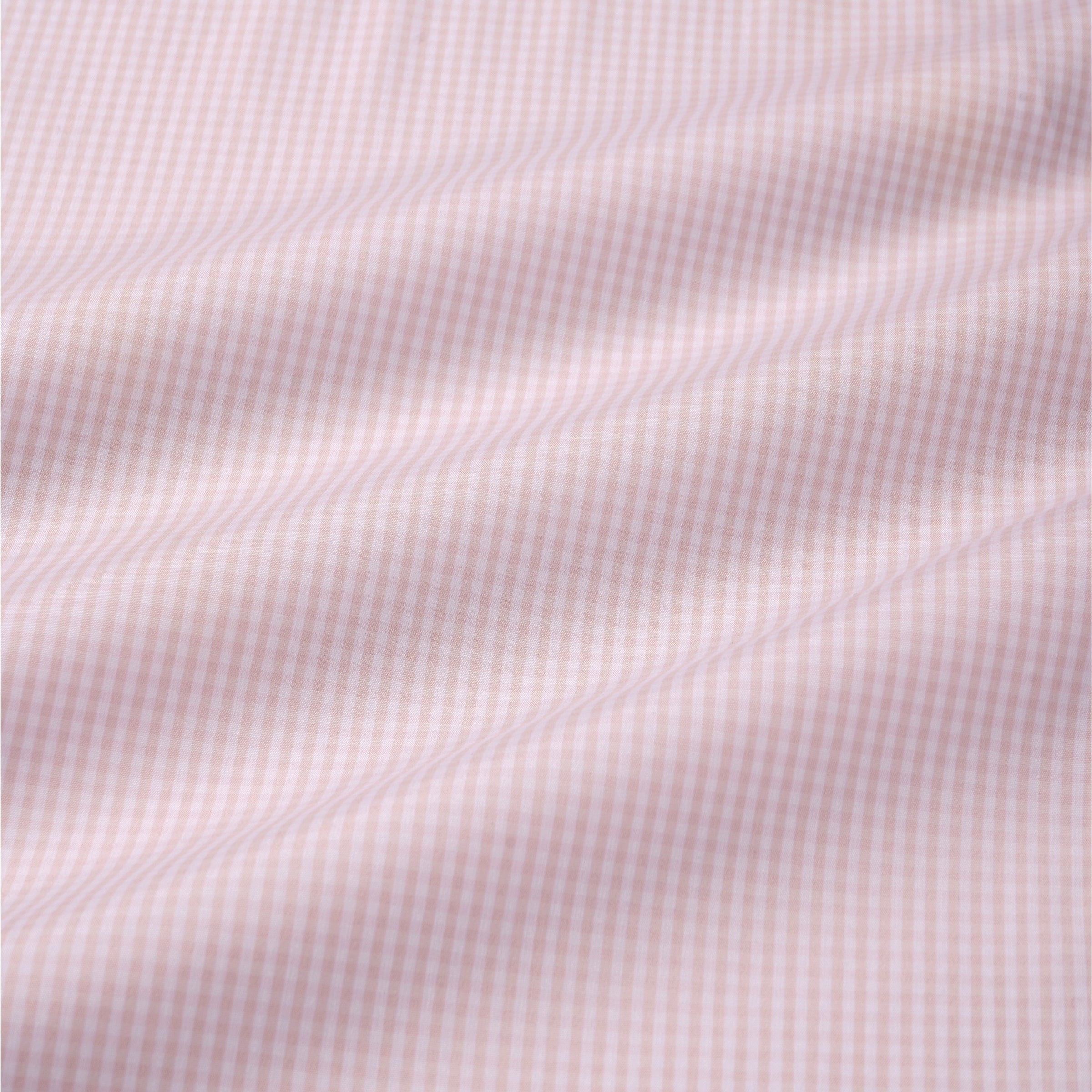 Pale Pink & White Tailored Fit Double Cuff Essential Gingham Formal Shirt