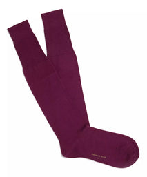 Plum Long Fine Merino Wool Socks