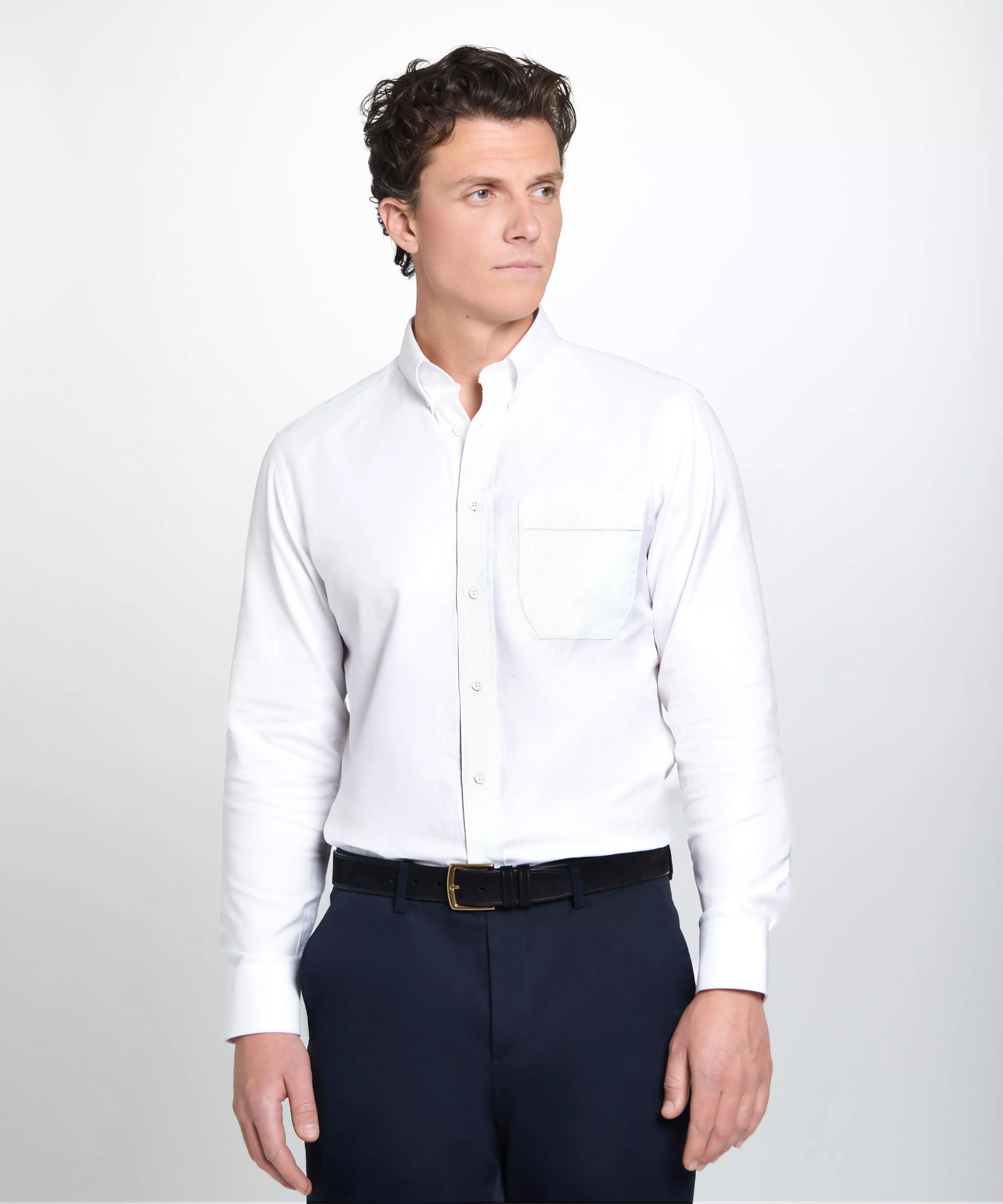 White Tailored Fit Smart Casual Button Down Weekend Oxford Shirt