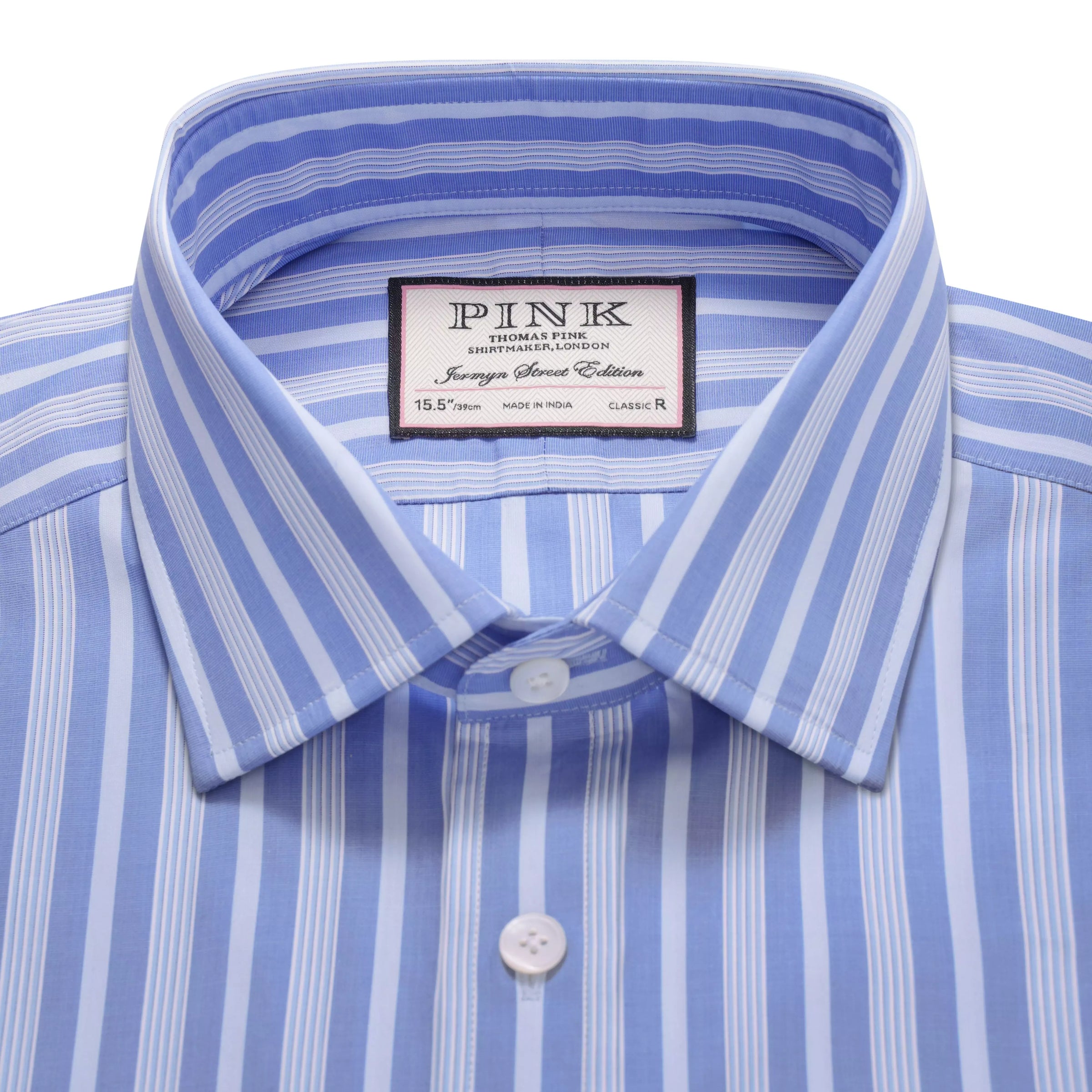 Pale Blue & Blue Classic Fit Formal Bedford Stripe Shirt