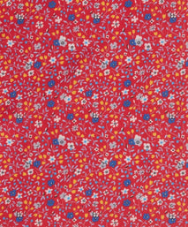 Red & Blue Small Floral Silk Printed Tie